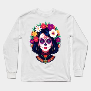 Floral Day of the Dead Girl Long Sleeve T-Shirt